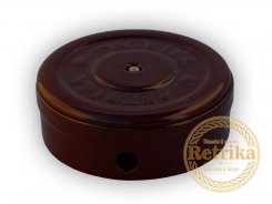 Распаечная коробка, цельнокерамическая, цвет коричневый, D-95 H-35 мм